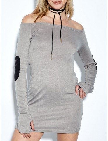 Sexy Off-shoulder Long Sleeve Women Mini Dress