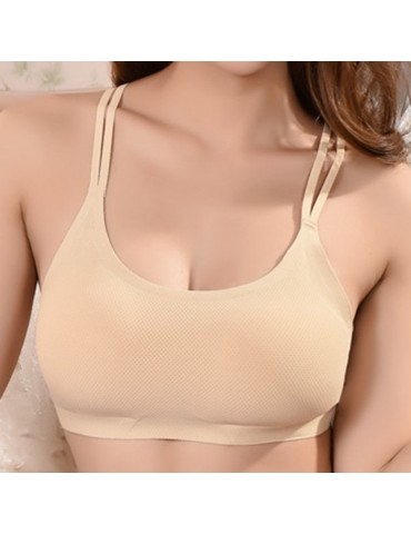 Camisole Ice Silk Backless Criss-cross Back Bandeau Tank Top Sports Bras