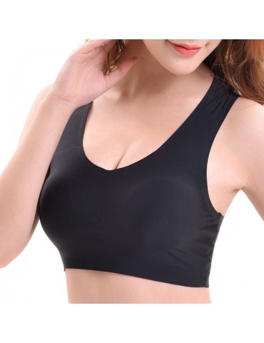 Seamfree Criss-cross Back Ice Silk Wireless Breathable Gather Yoga Bra