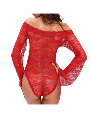 Sexy Lace Strapless Trumpet Sleeves Teddies