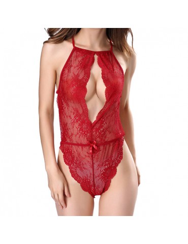 Sexy Backeless Hollow Out Lace Teddies