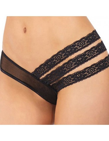 Sexy Cage Bandage Transparent Lace Mesh Thongs For Women