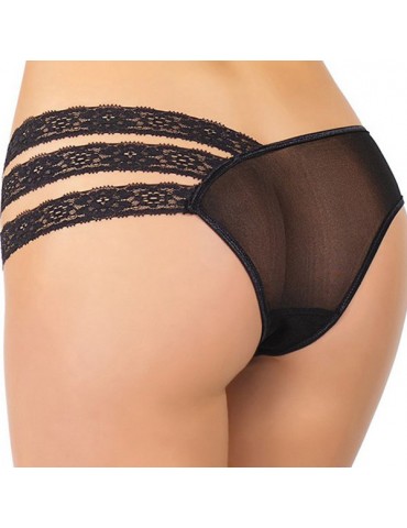 Sexy Cage Bandage Transparent Lace Mesh Thongs For Women