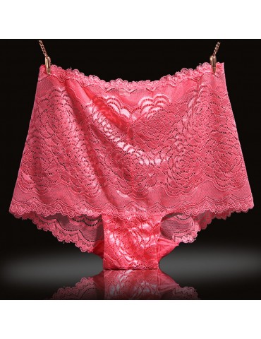 See Through Lace Hip Lifting Cotton Crotch High Waist Panties