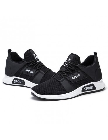 Men Mesh Breathable Lace Up Soft Sole Sport Running Sneakers