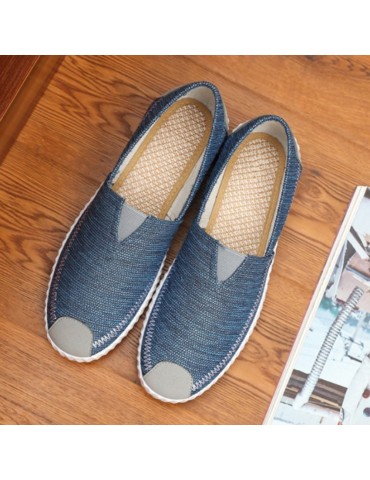 Men Old Peking Style Fabric Breathable Slip On Soft Casual Shoes