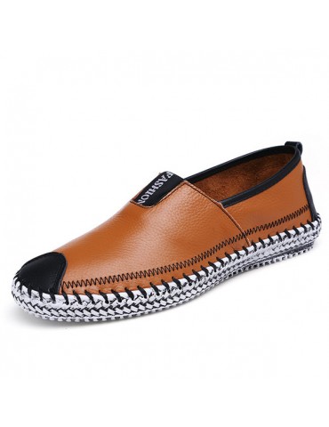 Big Size Men Stitching Toe Protecting Flat Lazy Shoes Slip On Casual Loafers