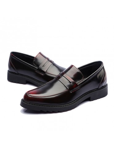 Men Vintage Pointed Toe Formal Casual Leather Loafers