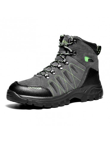 Men Outdoor Anti-collision Slip Resistant Lace Up Hiking Boots