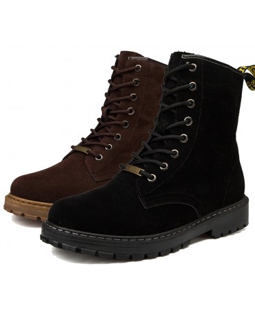 Men Slip Resistant Metal Buckle Outdoor Casual Leather Boots