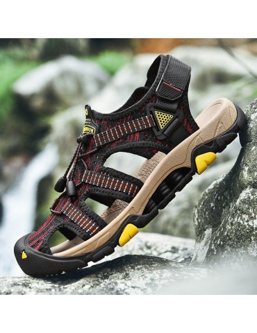 Men Fabric Anti-collision Non-slip Shock Absorption Outdoor Casual Sandals