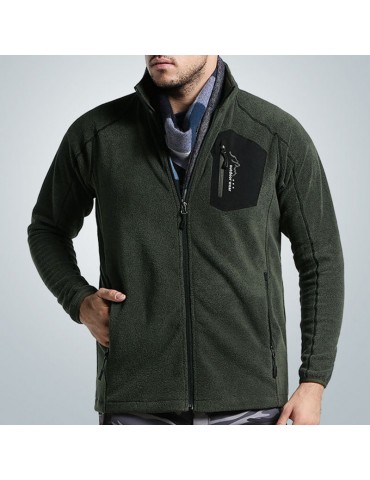 Mens Fleece Warm Stand Collar Breathable Windproof Casual Coats