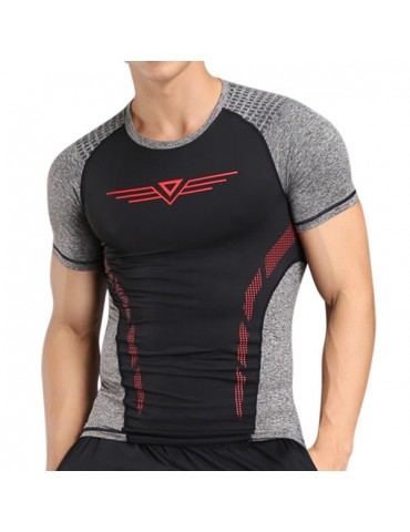 Mens Quick-drying Breathable Skinny Fit Tops Fitness Training Jogging Sport T-shirt