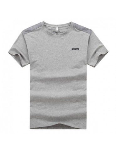 Men's Summer Casual Solid Color Slim Fit Cotton Short-sleeved T-shirt Sweatshirt Plus Size XL-9XL