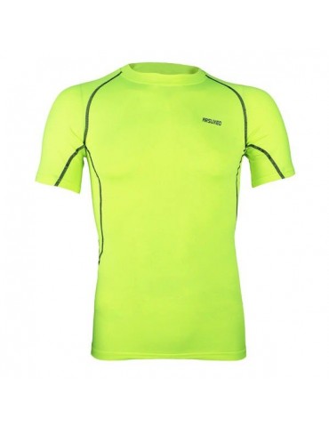 Mens Outdoor Traning Sport T-shirt Bottoming Breathable Elastic Quick-drying Sportwear