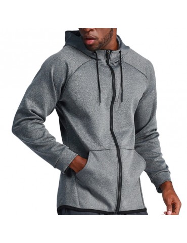 Mens Hooded Sport Gym Training Running Quick-drying Long Sleeve Slim Fit Casual Jacket