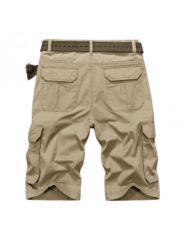 Mesn Outdoor Multi-pocket Cargo Shorts Casual Knee Length Cotton Breathable Shorts