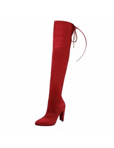 European Style Suede Sexy Over The Knee Thigh High Heels Party Boots