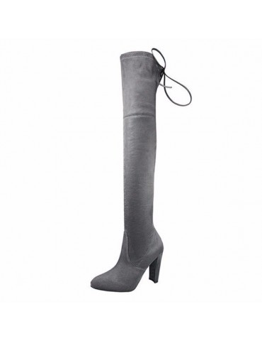 European Style Suede Sexy Over The Knee Thigh High Heels Party Boots