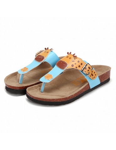 Animal Printing Clip Toe Buckle Flip Flops Slippers