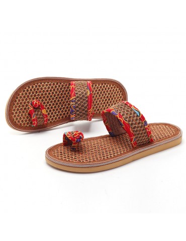 Printing Clip Toe Sweat  Palm Fibre Casual Flip Flops