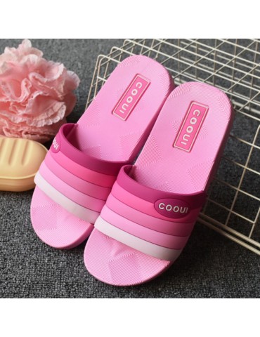 Gradient Ramp Colorful Soft Peep Toe Flat Indoor Home Shoes