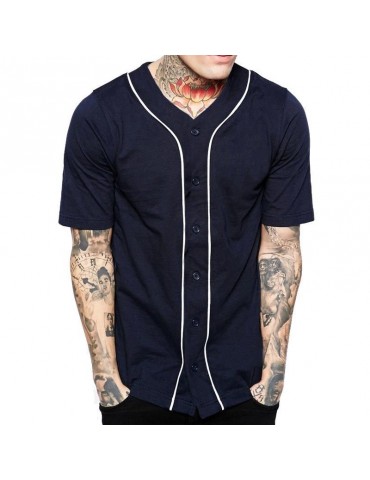 Black Stylish Sport O Neck Shirts for Men