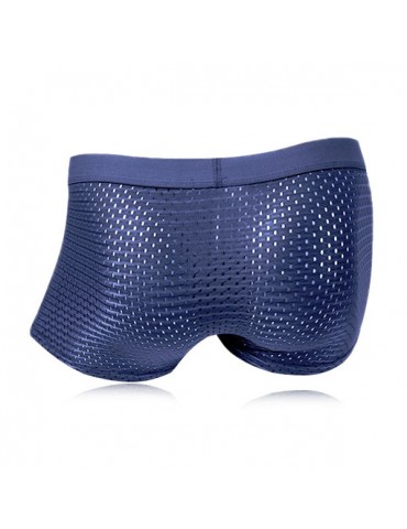 Casual Modal Boxer Underwear Comfortable Mesh U Convex Breathable Boxers for Men