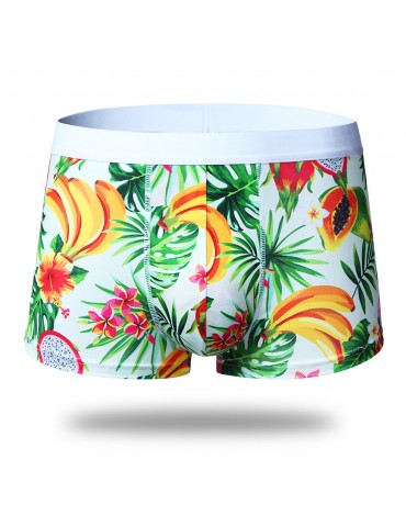 Mens Underwear Breathable Printing Boxer Casual Male Boxer Briefs