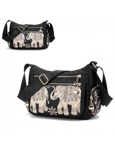 Women Multi-pocket Print Crossbody Bag Waterproof Shoulder Bag