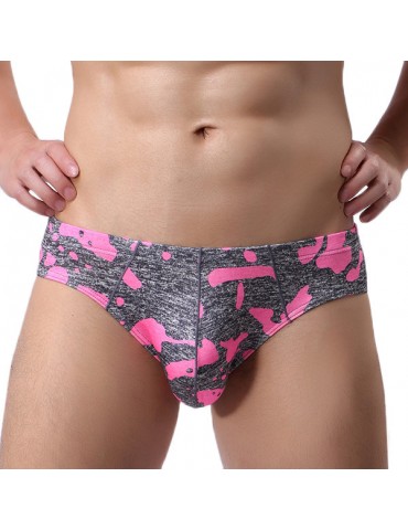 Sexy Printing Camouflage U Convex Nylon Briefs Underwear for Men