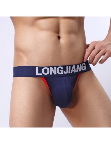 Mens Sexy Breathable Full Cotton Fashion Hollow Solid Color Briefs