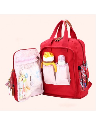 Canvas Large Capacity Print Diaper Bags Mommy Backpack For Women