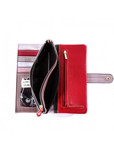 Women PU Leather Soft 10 Card Slot Long Wallet Multi-function Phone Purse