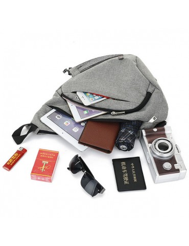 Multi Pocket Dacron Chest Bag Casual USB Socket Crossbody Bag Sling Bag For Women Men