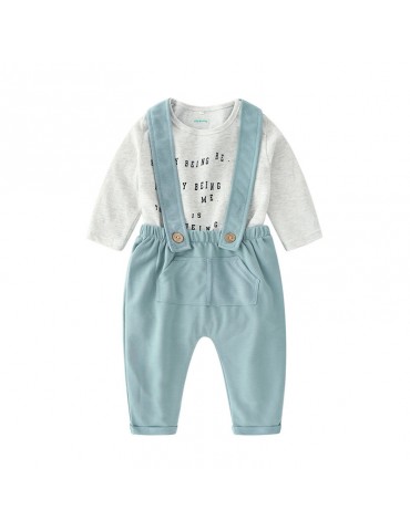 2Pcs Baby Romper + Suspender Pants Sets For 0-24M