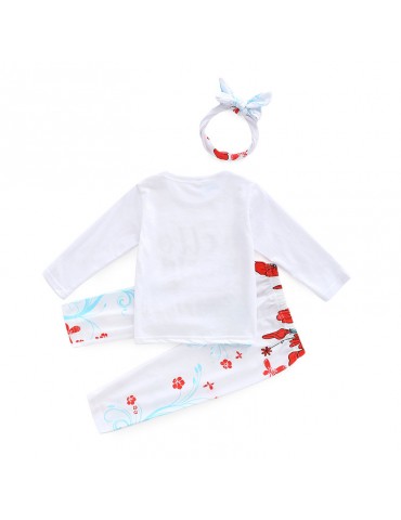 3Pcs Letter Print Newborn Girl's Set For 0-2 Years