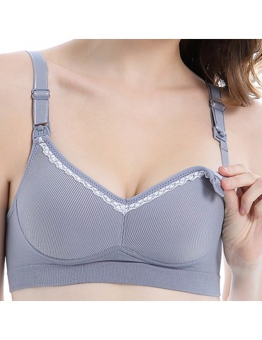 Lace Decor Wireless Anti Sagging Breast-feed Nursing Bras