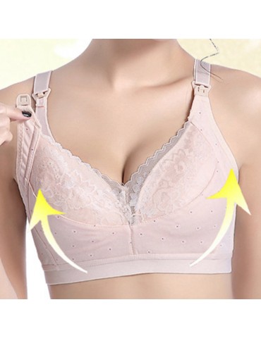 Plus Size Wireless Bra Sexy Lace Maternity Breast-feed Nursing Bras