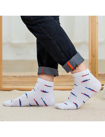 Mens Fashion Vogue Cotton Stripe Socks Casual Comfortable Soft Skin-friendly Middle Tube Socks