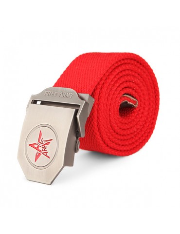 Fashion Male Canvas Belt Pentastar Thickening Alloy Buckle Pants Strip