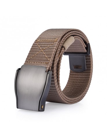 118CM Mens Nylon Smooth Alloy Buckle Belt Outdoor Leisure Sports Tactical Pants Strip Waistband