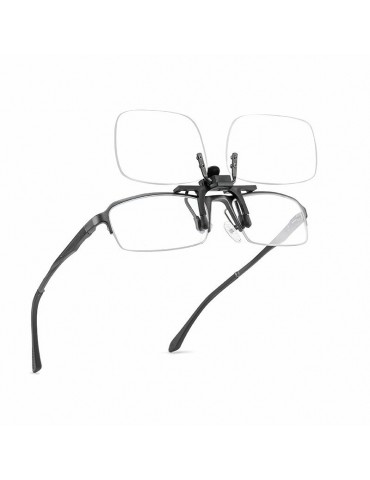 Unisex Stainless Steel Alloy Sunglasses Reading Glasses Reversible Rotatable Eyeglass Lens Holder