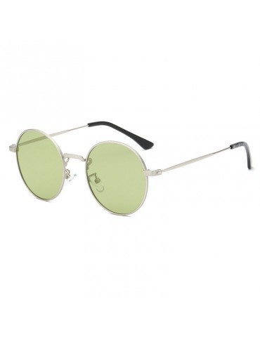 Unisex Light Metal Anti-blue Light Polarized Light Vogue Circle Clear Lens Glasses Sunglasses