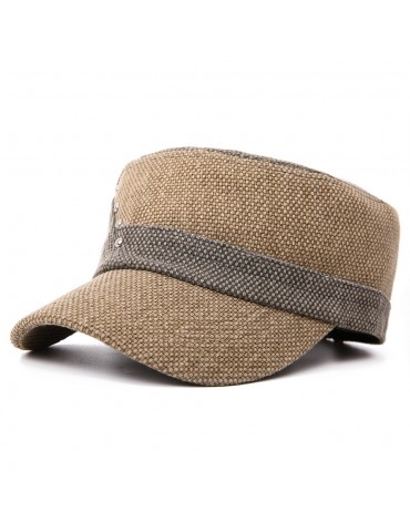 Men Women Rivet Color Matching Flat Cap Vogue Outdoor Visor Tactical Military Cap Adjustable