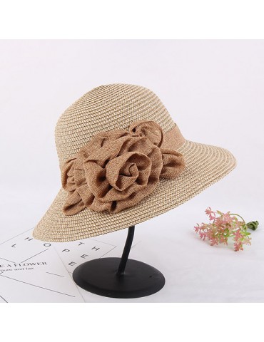 Women Ladies Wide Brim Floppy Beach Sun Straw Hat Casual Travel Sunshade Bohemia Bucket Hat