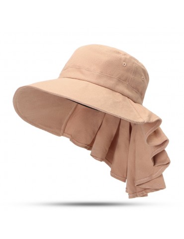 Women Foldable Neck Protect Vogue Sun Bucket Hat Summer Outdoor Travel Beach Sea Cap