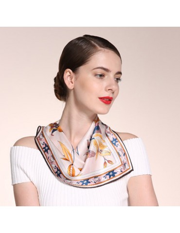 Women's Silk Embroidered Pattern Thin Breathable Square Scarf Professional Scarf Casual Scarf