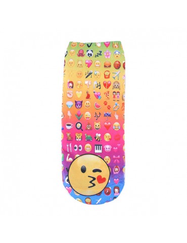 3D Digital Jacquard Harajuku Emoji Expression Socks Sport Casual Breathable Deodorant Beri Boat Sock