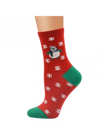 Women Winter Warm Cotton Socks Merry Christmas Party Cute Santa Claus Deer Snowman Tube Socks